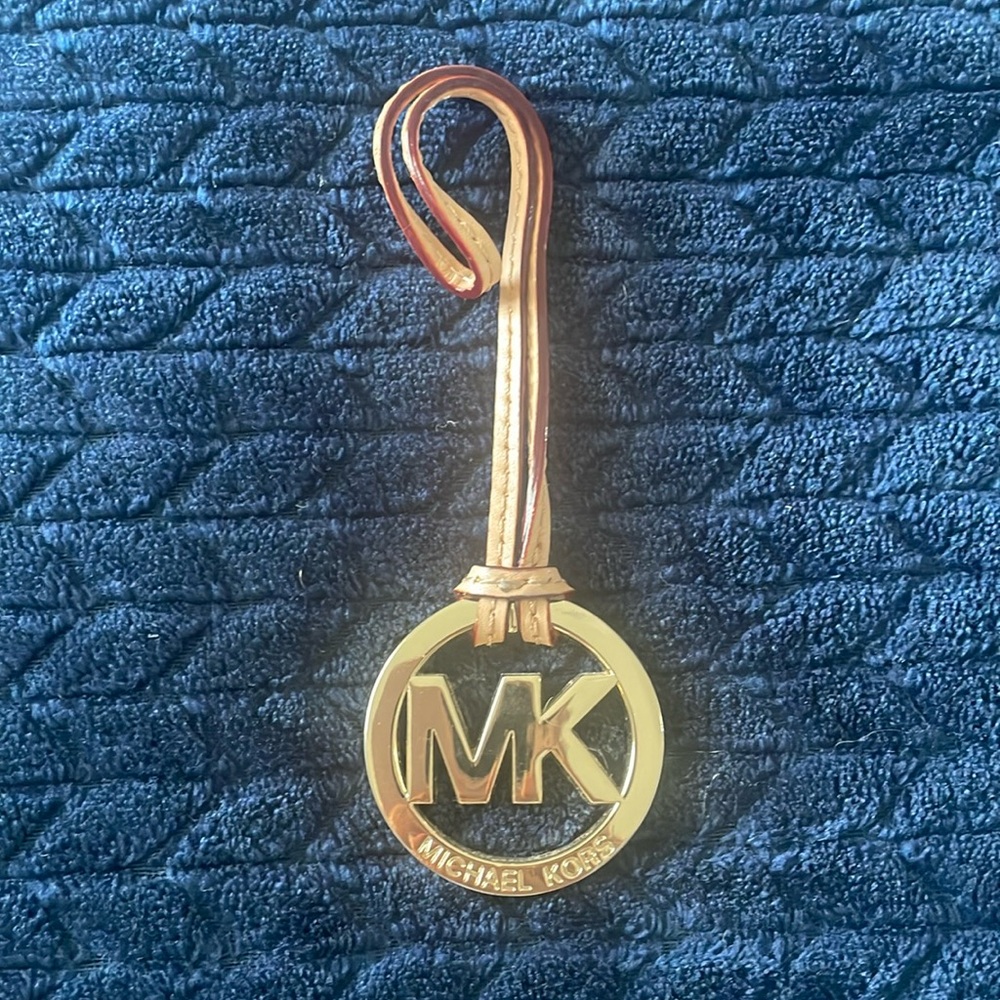 Michael Kors MK hang tag Gold Tan 2” wide